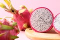 Close up of sliced dragon fruit or pitaya