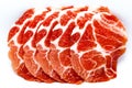 Close-up sliced raw pork