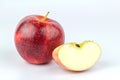 Close up sliced red apple isolated on a white background Royalty Free Stock Photo