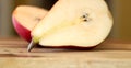 Close up of sliced Red Bartlett Pears Royalty Free Stock Photo