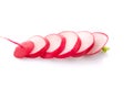 Close up sliced red radish isolated