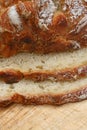 Close up of the slices of homemade white bread