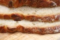 Close up of the slices of homemade white bread Royalty Free Stock Photo