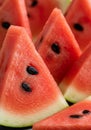 Close Up of Slices of Red Watermelon Royalty Free Stock Photo
