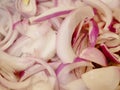 Close up of slices of shallot