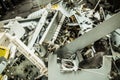 Close up of a small computer parts for electronic recycling Royalty Free Stock Photo