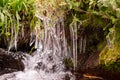 Frozen water splash at Mount Shasta sacred panther meadow landscape, California, Usa Royalty Free Stock Photo