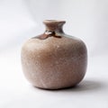 Close-up of a small empty ceramic vase isolated on white Royalty Free Stock Photo