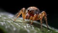Close up of a small, hairy spider in nature spooky arachnid world generated by AI