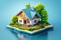 close up of small house ,real estate concept