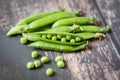Close up of a small pile of English pea