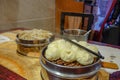 Close up Small Steam Buns in Chinese Restaurant