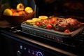 close-up of smart grill display with temperature settings Royalty Free Stock Photo