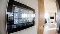 Smart Home Control Panel, Automation System, Modern Interior Royalty Free Stock Photo