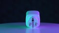 Close up smart plug. 220V or 110V wifi socket power outlet white table with nice light. Royalty Free Stock Photo