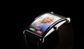 Close up of smart watch with incoming call