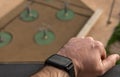 Close-up of a smart watch on a male wrist