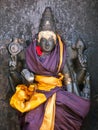Close up smiling Statue, Darasuram temple, Tamil Nadu, southern India