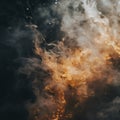 a close up of smoke and fire on a black background