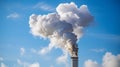 Close up of smokestack emitting sulfur dioxide