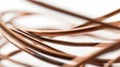 Close-up of smooth copper wire coils