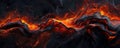 Close-up smooth lava flow abstract wallpaper. Red hot flowing lava texture background. iPhone wallpaper Royalty Free Stock Photo