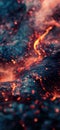 Close-up smooth lava flow abstract wallpaper. Red hot flowing lava texture background. iPhone wallpaper Royalty Free Stock Photo