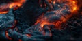 Close-up smooth lava flow abstract wallpaper. Red hot flowing lava texture background. iPhone wallpaper Royalty Free Stock Photo