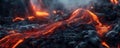 Close-up smooth lava flow abstract wallpaper. Red hot flowing lava texture background. iPhone wallpaper Royalty Free Stock Photo