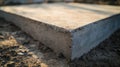 Freshly Poured Concrete Slab in the Morning Light Sits on a Dirt Surface Royalty Free Stock Photo