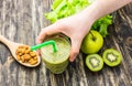 Close up of smoothies with various ingredients. Superfoods and healthy lifestyle or detox diet food concept. Royalty Free Stock Photo