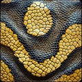 A close up of a snake skin pattern on a black background Royalty Free Stock Photo