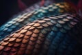a close up of a snake skin pattern on a black background Royalty Free Stock Photo