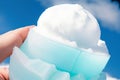 Close-up of a snow cone against a blue sky Royalty Free Stock Photo