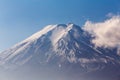 Close up snow coverd over Fuji mountain