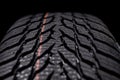 Close-up of snow tire tread