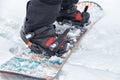Close up of a snowboard Royalty Free Stock Photo