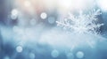 Close-Up of Snowflake on Blurry Background