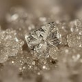 Close-up of a snowflake displaying intricate symmetrical patterns and hexagonal Royalty Free Stock Photo
