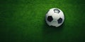 Close up of Soccer Ball on Green Grass Background. Top View of Soccer Ball on Grass Field with Copy Space. Generative AI Royalty Free Stock Photo