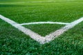 Close Up of Soccer Field With White Lines Royalty Free Stock Photo