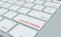 Close up of social media keyboard button Royalty Free Stock Photo