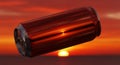 Soda Can at Sunset Dramatic Composition. Royalty Free Stock Photo