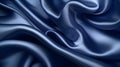 Close up of a soft Satin Texture in navy Colors. Elegant Background.
