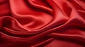 Close up of a soft Satin Texture in red Colors. Elegant Background.