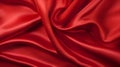 Close up of a soft Satin Texture in red Colors. Elegant Background.