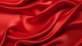 Close up of a soft Satin Texture in red Colors. Elegant Background.