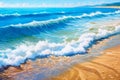 Close up soft wave of the sea on the sandy beach, nature, sea & ocean