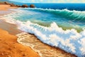 Close up soft wave of the sea on the sandy beach, nature, sea & ocean