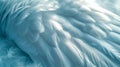 Close up of Soft White Bird Feathers Textured Background in Elegant Cyan Tones for Calm and Serenity
